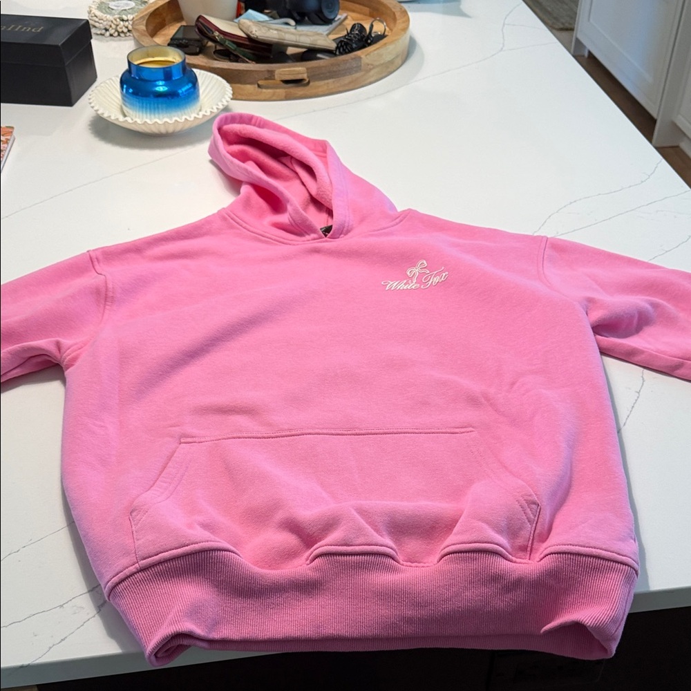 White Fox Boutique Pink Logo Hoodie Sweatshirt